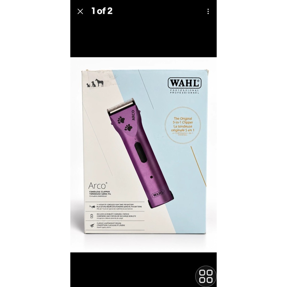 Wahl Professional Arco 5-in-1 Cordless Animal Grooming Clipper Kit Purple NEW